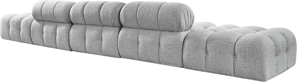 Meridian Furniture Ames Five Piece Boucle Modular Sectional Sofa for Spacious Contemporary Living Rooms 611Grey-S170A