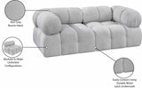 Ames Grey Boucle Fabric Modular Sofa 611Grey-S68A Meridian Furniture