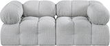 Ames Grey Boucle Fabric Modular Sofa 611Grey-S68A Meridian Furniture