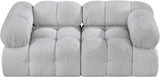 Ames Grey Boucle Fabric Modular Sofa 611Grey-S68A Meridian Furniture