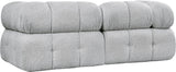 Ames Grey Boucle Fabric Modular Sofa 611Grey-S68A Meridian Furniture