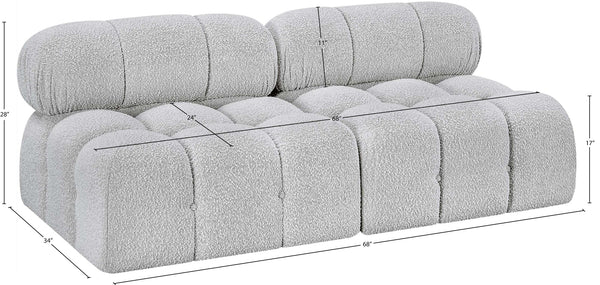 Ames Grey Boucle Fabric Modular Sofa 611Grey-S68B Meridian Furniture