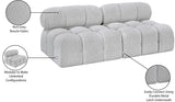 Ames Grey Boucle Fabric Modular Sofa 611Grey-S68B Meridian Furniture