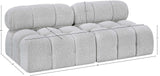 Ames Grey Boucle Fabric Modular Sofa 611Grey-S68B Meridian Furniture