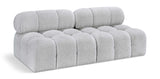 Ames Grey Boucle Fabric Modular Sofa 611Grey-S68B Meridian Furniture