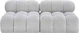 Ames Grey Boucle Fabric Modular Sofa 611Grey-S68B Meridian Furniture