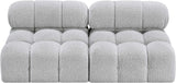 Ames Grey Boucle Fabric Modular Sofa 611Grey-S68B Meridian Furniture