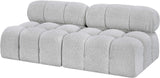 Ames Grey Boucle Fabric Modular Sofa 611Grey-S68B Meridian Furniture