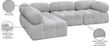 Ames Grey Boucle Fabric Modular Sectional 611Grey-Sec4A Meridian Furniture