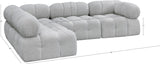 Ames Grey Boucle Fabric Modular Sectional 611Grey-Sec4A Meridian Furniture