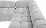 Ames Grey Boucle Fabric Modular Sectional 611Grey-Sec4A Meridian Furniture