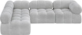 Ames Grey Boucle Fabric Modular Sectional 611Grey-Sec4A Meridian Furniture