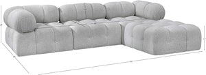 Ames Grey Boucle Fabric Modular Sectional 611Grey-Sec4B Meridian Furniture