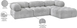 Ames Grey Boucle Fabric Modular Sectional 611Grey-Sec4B Meridian Furniture