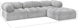 Ames Grey Boucle Fabric Modular Sectional 611Grey-Sec4B Meridian Furniture