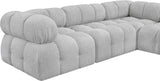 Ames Grey Boucle Fabric Modular Sectional 611Grey-Sec4B Meridian Furniture