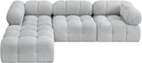 Ames Grey Boucle Fabric Modular Sectional 611Grey-Sec4B Meridian Furniture