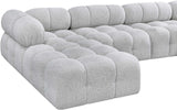 Ames Grey Boucle Fabric Modular Sectional 611Grey-Sec4B Meridian Furniture