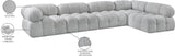 Ames Grey Boucle Fabric Modular Sectional 611Grey-Sec5A Meridian Furniture