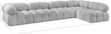 Ames Grey Boucle Fabric Modular Sectional 611Grey-Sec5A Meridian Furniture