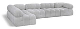 Ames Grey Boucle Fabric Modular Sectional 611Grey-Sec5A Meridian Furniture