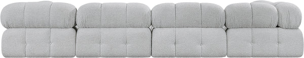 Ames Grey Boucle Fabric Modular Sectional 611Grey-Sec5A Meridian Furniture