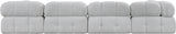 Ames Grey Boucle Fabric Modular Sectional 611Grey-Sec5A Meridian Furniture