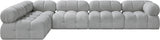 Ames Grey Boucle Fabric Modular Sectional 611Grey-Sec5A Meridian Furniture