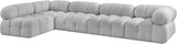 Ames Grey Boucle Fabric Modular Sectional 611Grey-Sec5A Meridian Furniture