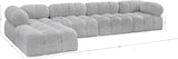 Ames Grey Boucle Fabric Modular Sectional 611Grey-Sec5B Meridian Furniture