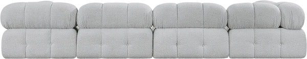 Ames Grey Boucle Fabric Modular Sectional 611Grey-Sec5B Meridian Furniture