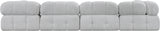 Ames Grey Boucle Fabric Modular Sectional 611Grey-Sec5B Meridian Furniture