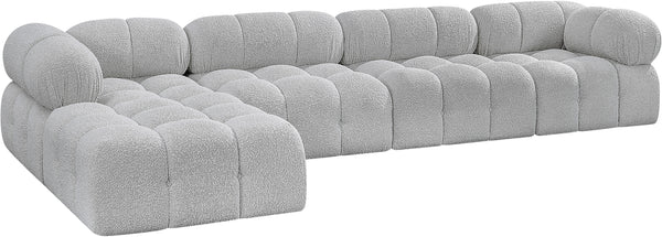 Ames Grey Boucle Fabric Modular Sectional 611Grey-Sec5B Meridian Furniture