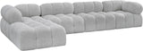 Ames Grey Boucle Fabric Modular Sectional 611Grey-Sec5B Meridian Furniture