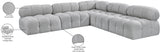 Ames Grey Boucle Fabric Modular Sectional 611Grey-Sec5C Meridian Furniture