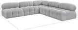 Ames Grey Boucle Fabric Modular Sectional 611Grey-Sec5C Meridian Furniture