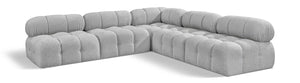 Ames Grey Boucle Fabric Modular Sectional 611Grey-Sec5C Meridian Furniture