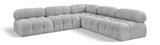 Ames Grey Boucle Fabric Modular Sectional 611Grey-Sec5C Meridian Furniture