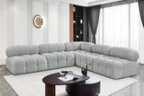 Ames Grey Boucle Fabric Modular Sectional 611Grey-Sec5C Meridian Furniture