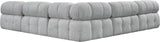 Ames Grey Boucle Fabric Modular Sectional 611Grey-Sec5C Meridian Furniture