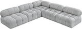 Ames Grey Boucle Fabric Modular Sectional 611Grey-Sec5C Meridian Furniture