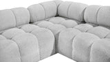 Ames Grey Boucle Fabric Modular Sectional 611Grey-Sec5C Meridian Furniture