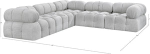 Ames Grey Boucle Fabric Modular Sectional 611Grey-Sec5D Meridian Furniture