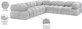 Ames Grey Boucle Fabric Modular Sectional 611Grey-Sec5D Meridian Furniture