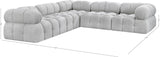 Ames Grey Boucle Fabric Modular Sectional 611Grey-Sec5D Meridian Furniture