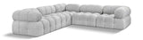 Ames Grey Boucle Fabric Modular Sectional 611Grey-Sec5D Meridian Furniture