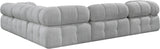 Ames Grey Boucle Fabric Modular Sectional 611Grey-Sec5D Meridian Furniture