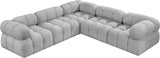 Ames Grey Boucle Fabric Modular Sectional 611Grey-Sec5D Meridian Furniture