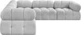 Ames Grey Boucle Fabric Modular Sectional 611Grey-Sec5D Meridian Furniture