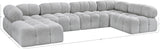 Ames Grey Boucle Fabric Modular Sectional 611Grey-Sec6A Meridian Furniture